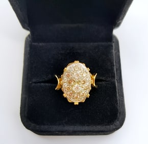 14K Yellow Gold Diamond Ring (size 5.5)