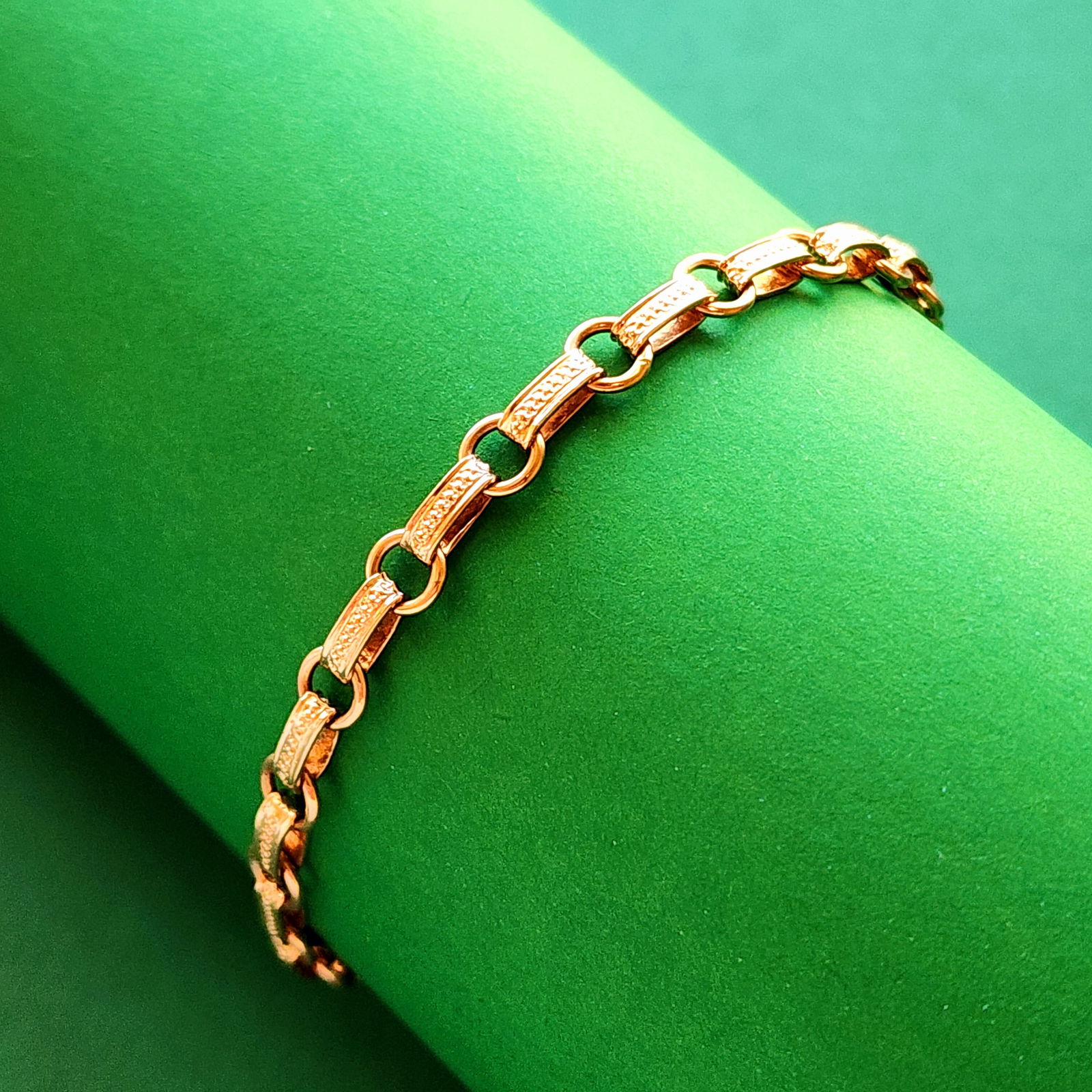 Rose Gold 9K Vintage Unique Link Bracelet (1 of 5)