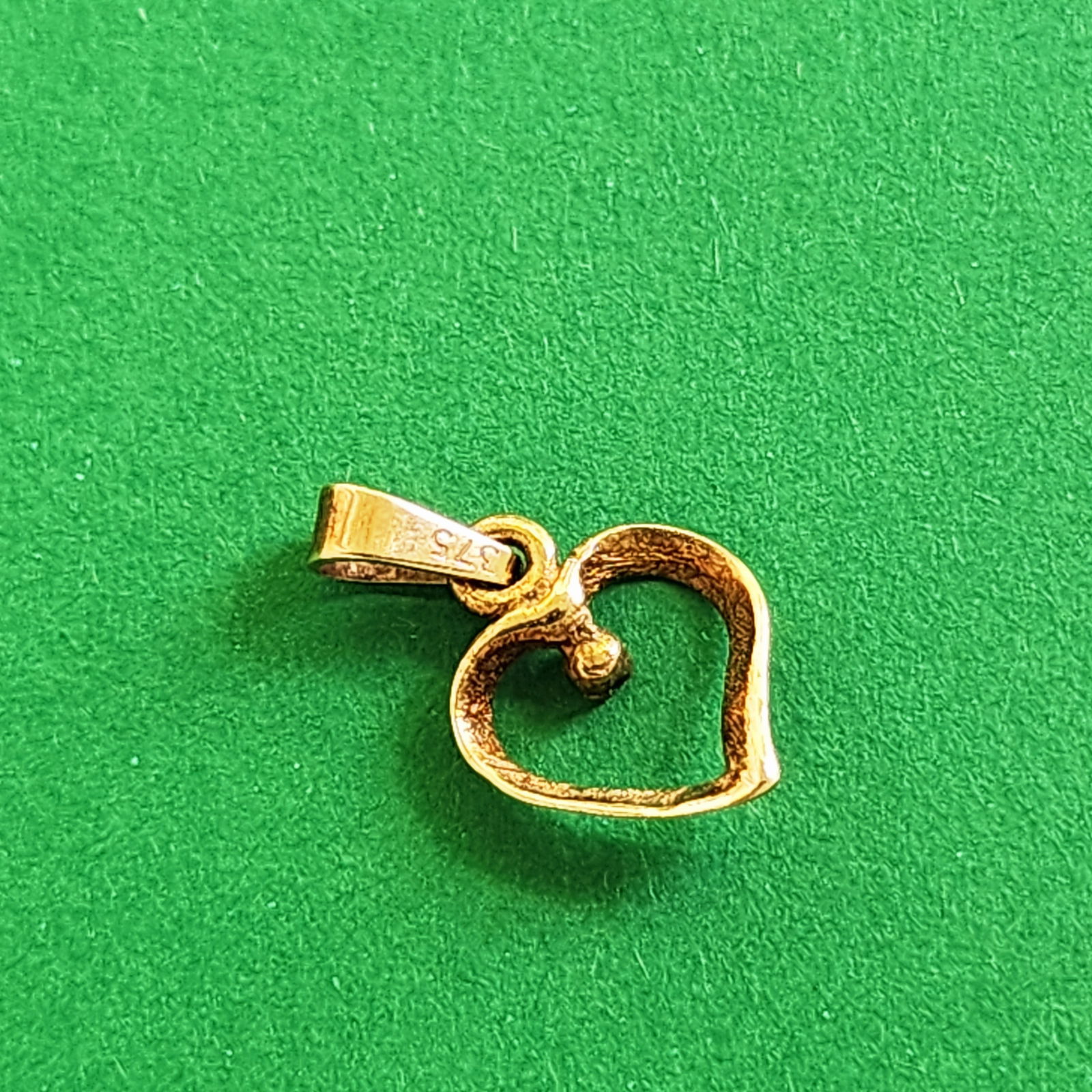 Solid Gold 9K Diamond Accent Heart Pendant - 2