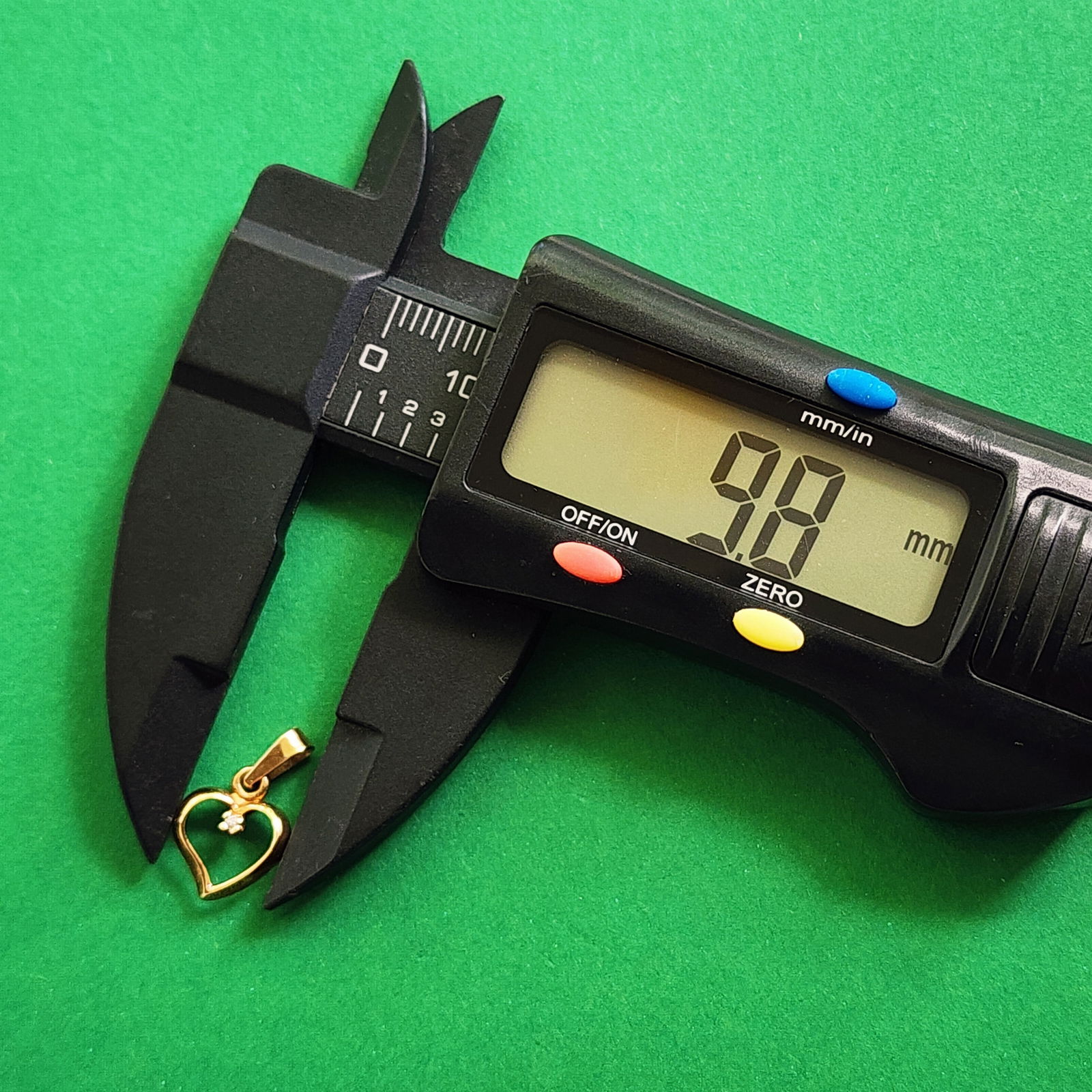 Solid Gold 9K Diamond Accent Heart Pendant - 3