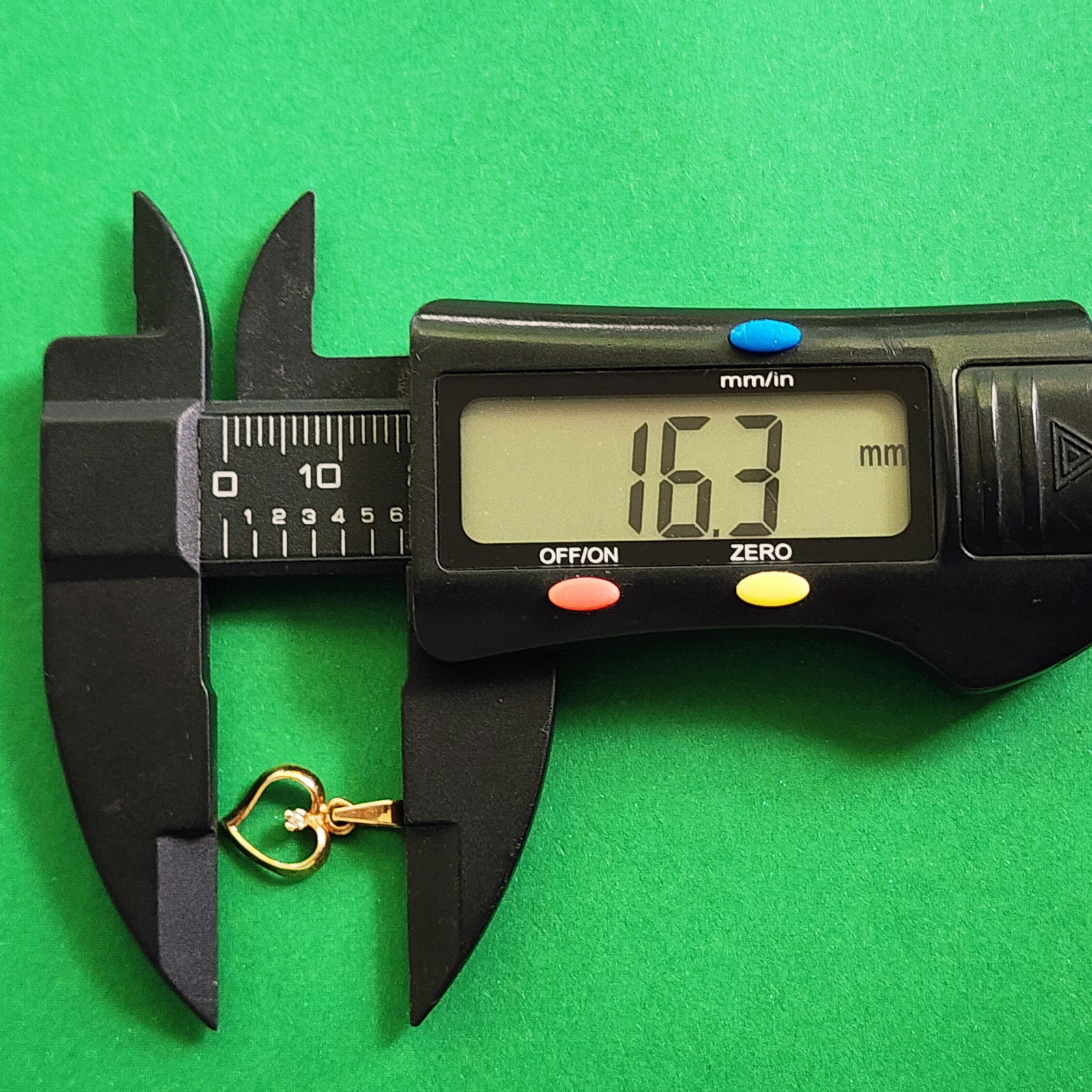 Solid Gold 9K Diamond Accent Heart Pendant - 4