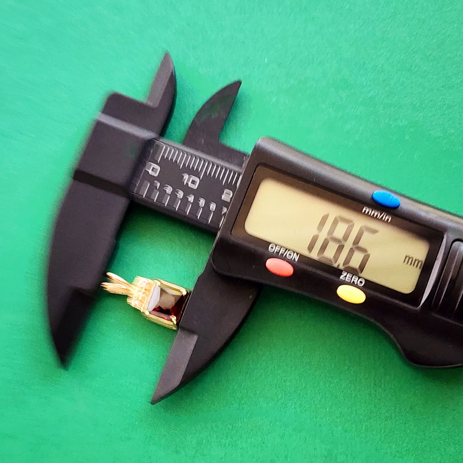 Solid Gold 9K Garnet Diamond Accent Pendant - 7