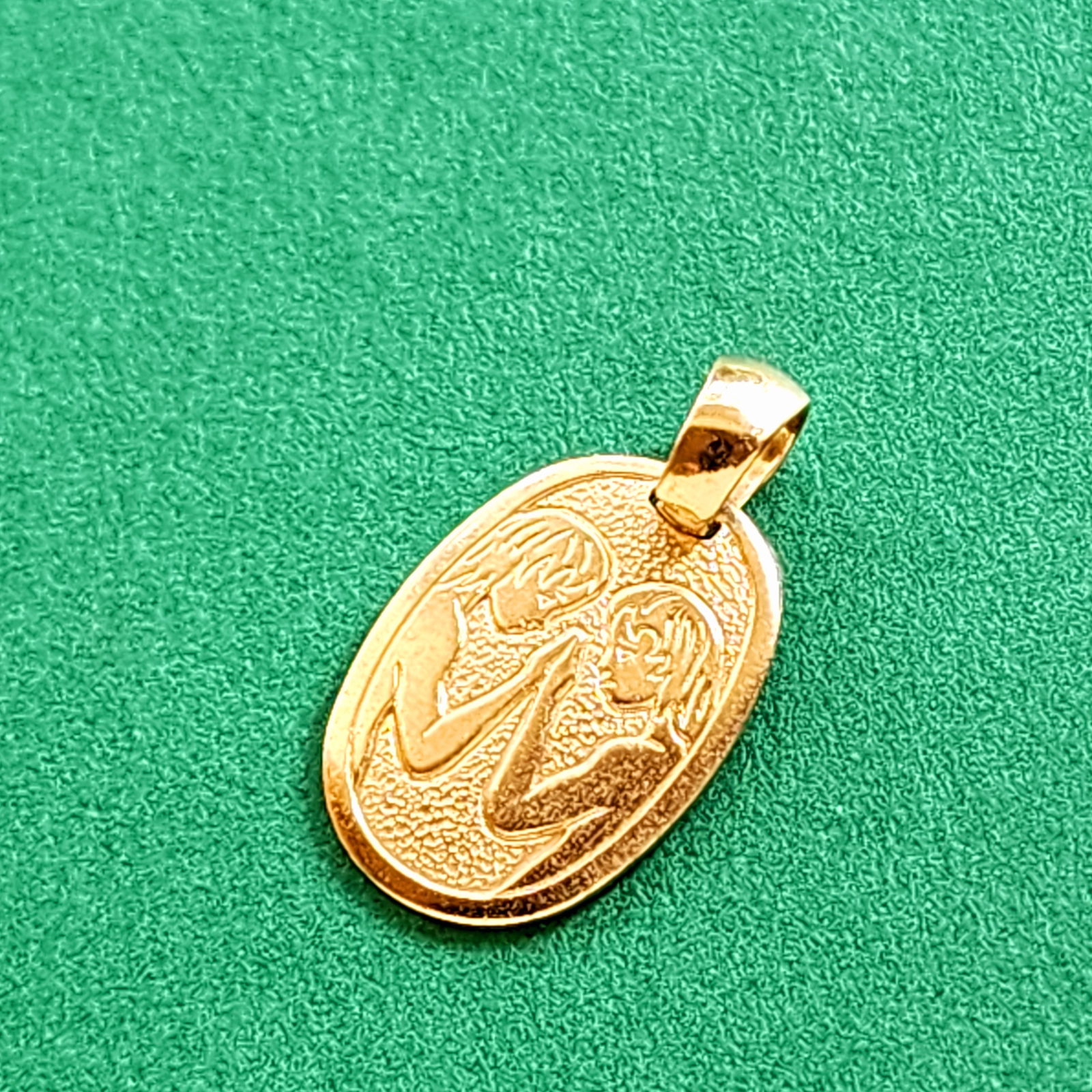 Solid Gold 9K Gemini Zodiac Pendant - 2