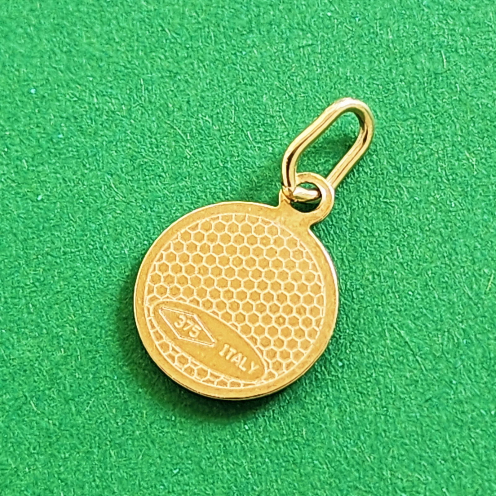 Solid Gold 9K Cherub Circle Pendant - 2