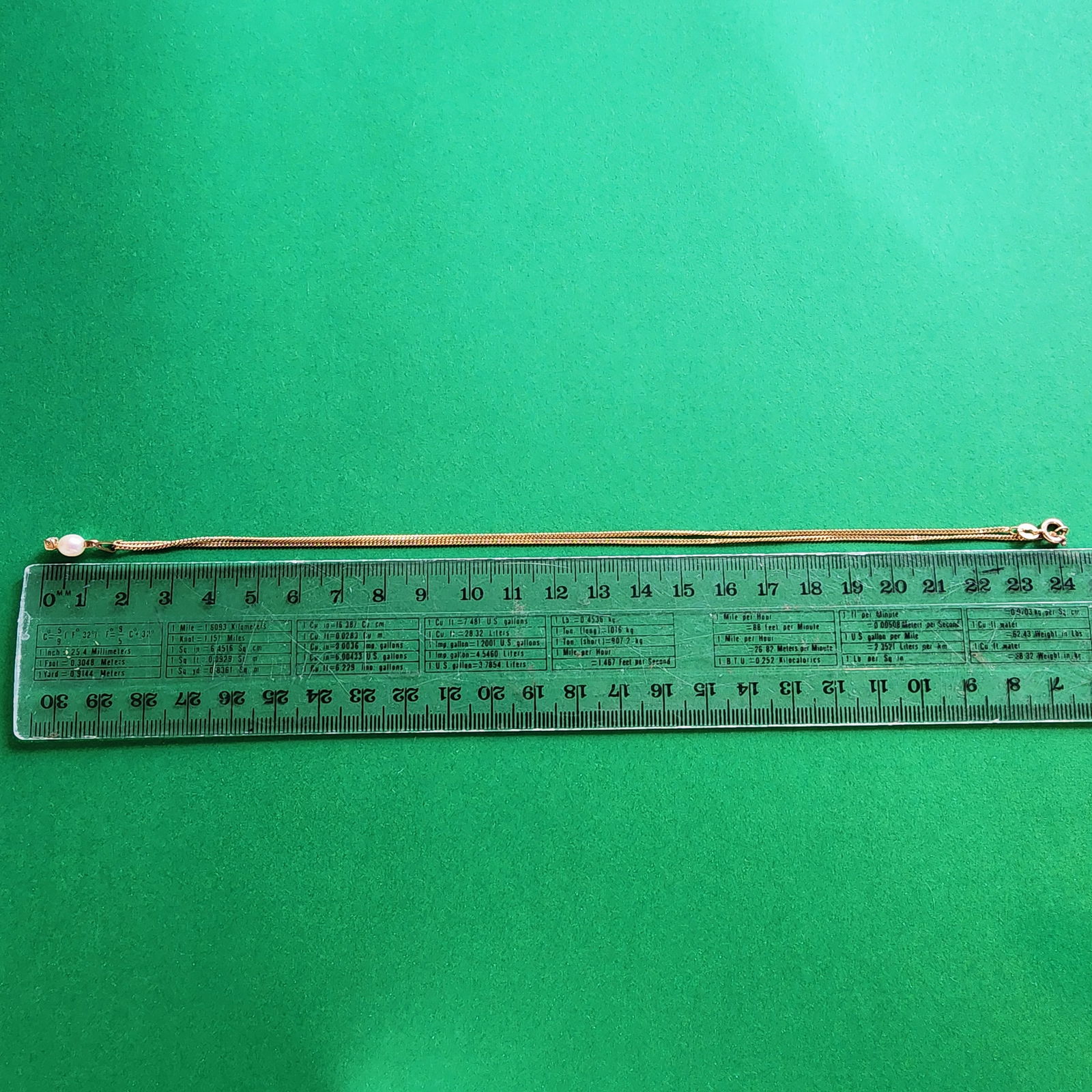 Solid Gold 9K Chain Diamond Pearl Pendant - 9