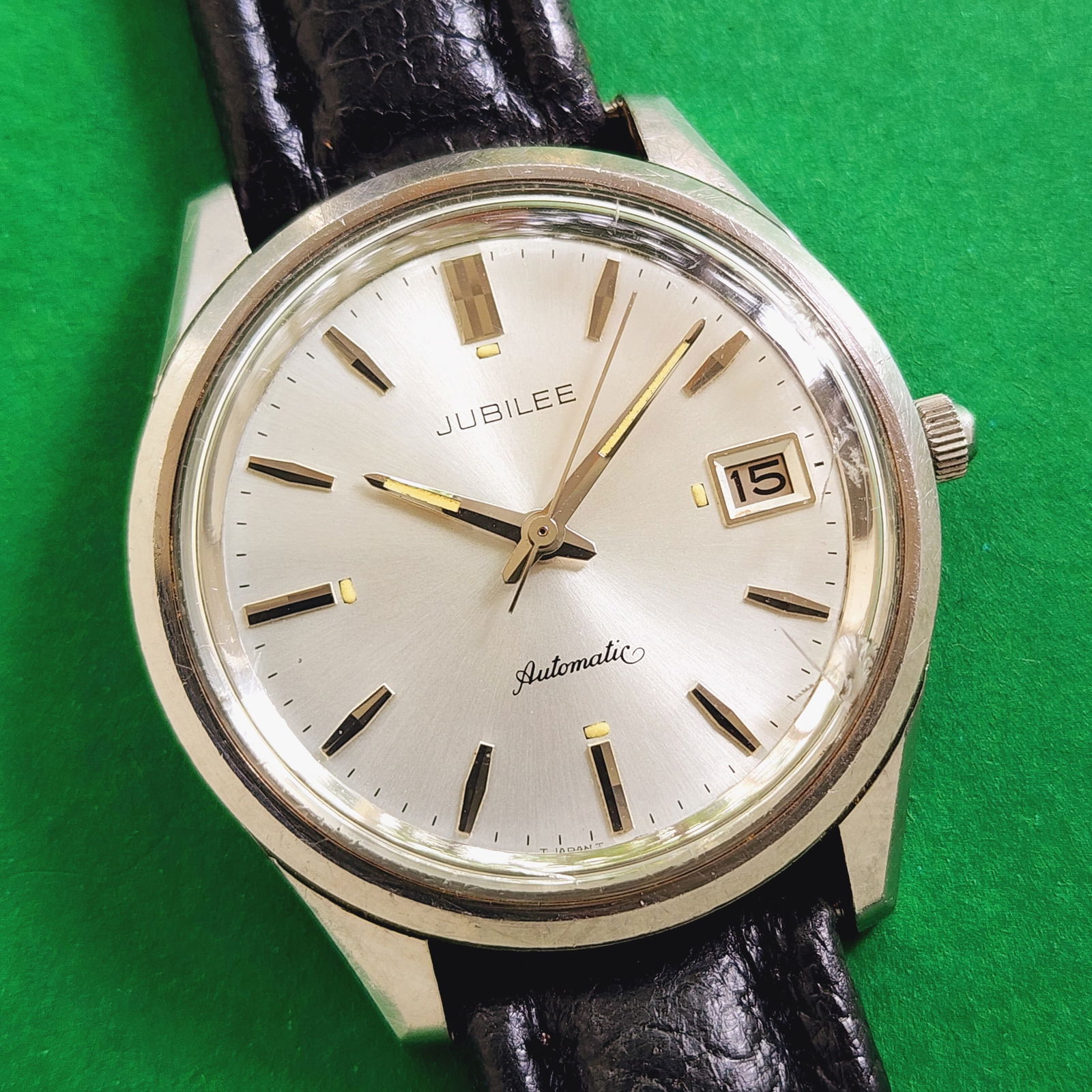 Vintage Automatic Jubilee Watch Nice Dial: Ticking however Automatic rotor is loose