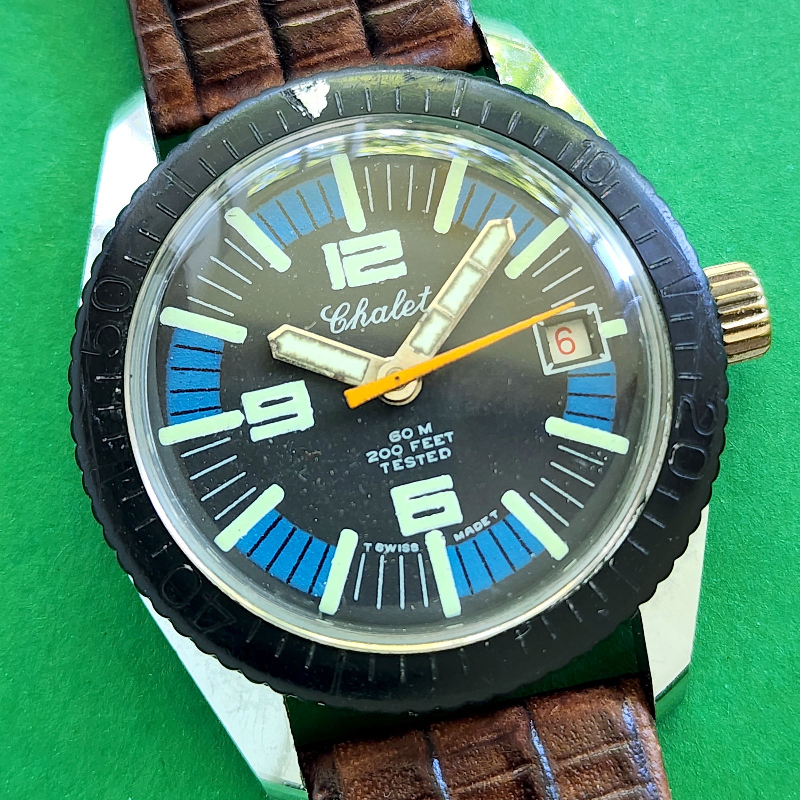 Chalet Vintage Skin Diver Watch Swiss: Not ticking