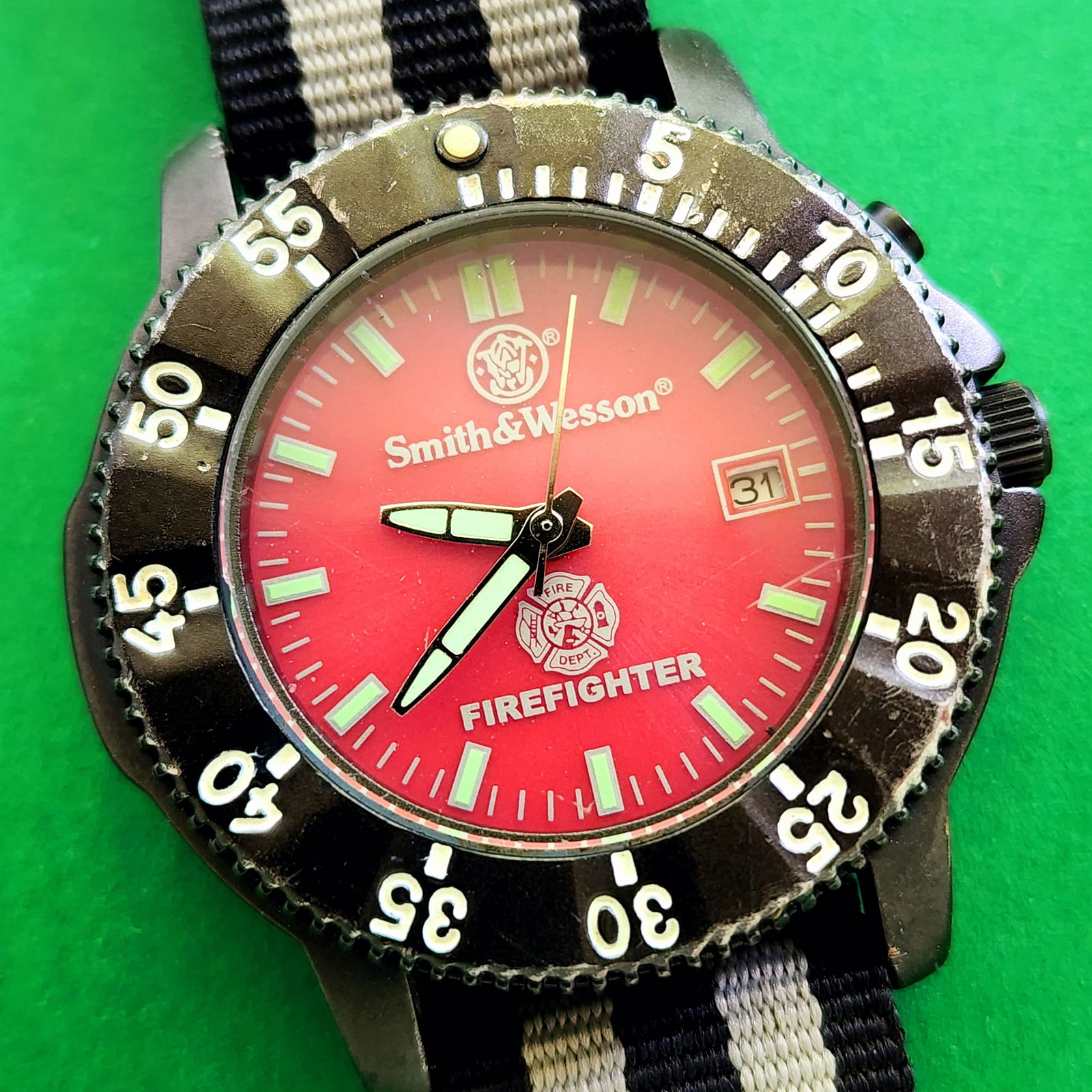 Smith & Wesson Watch Red Firefighter Dial