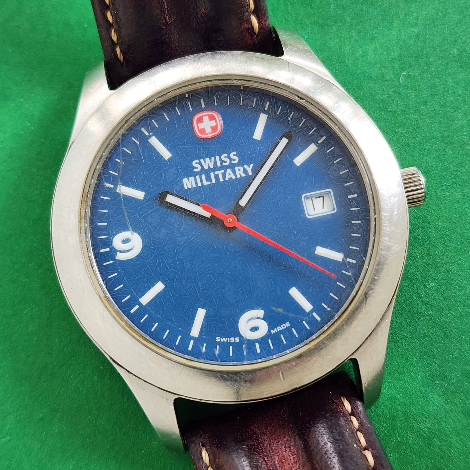 Swiss Military Blue Dial Watch: Not ticking