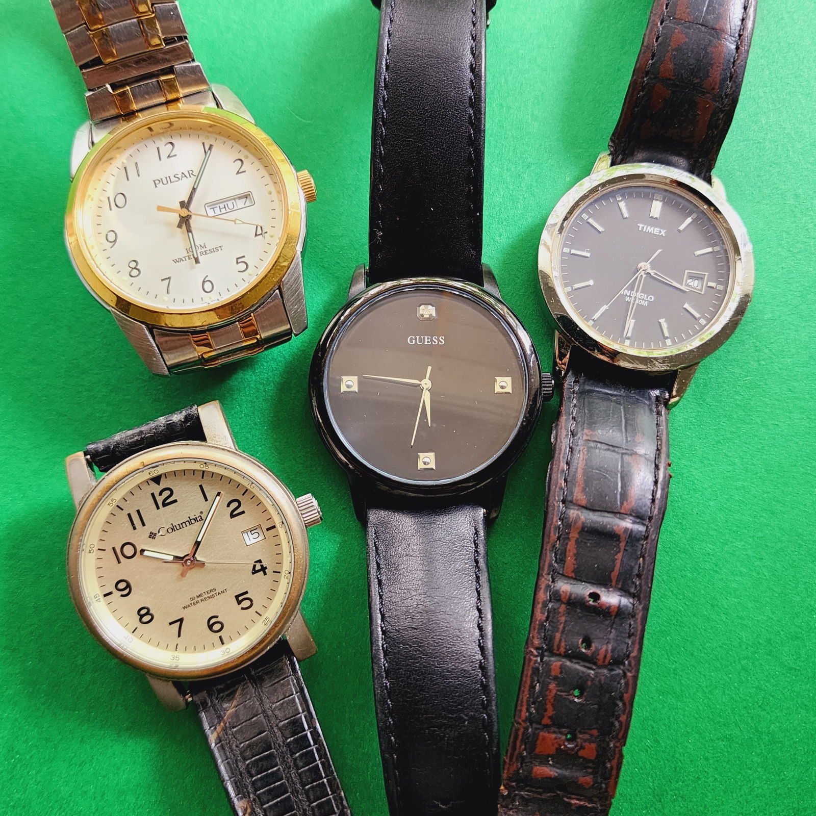 Watch Lot Columbia Guess Timex Pulsar: Untested. Condition as per photos