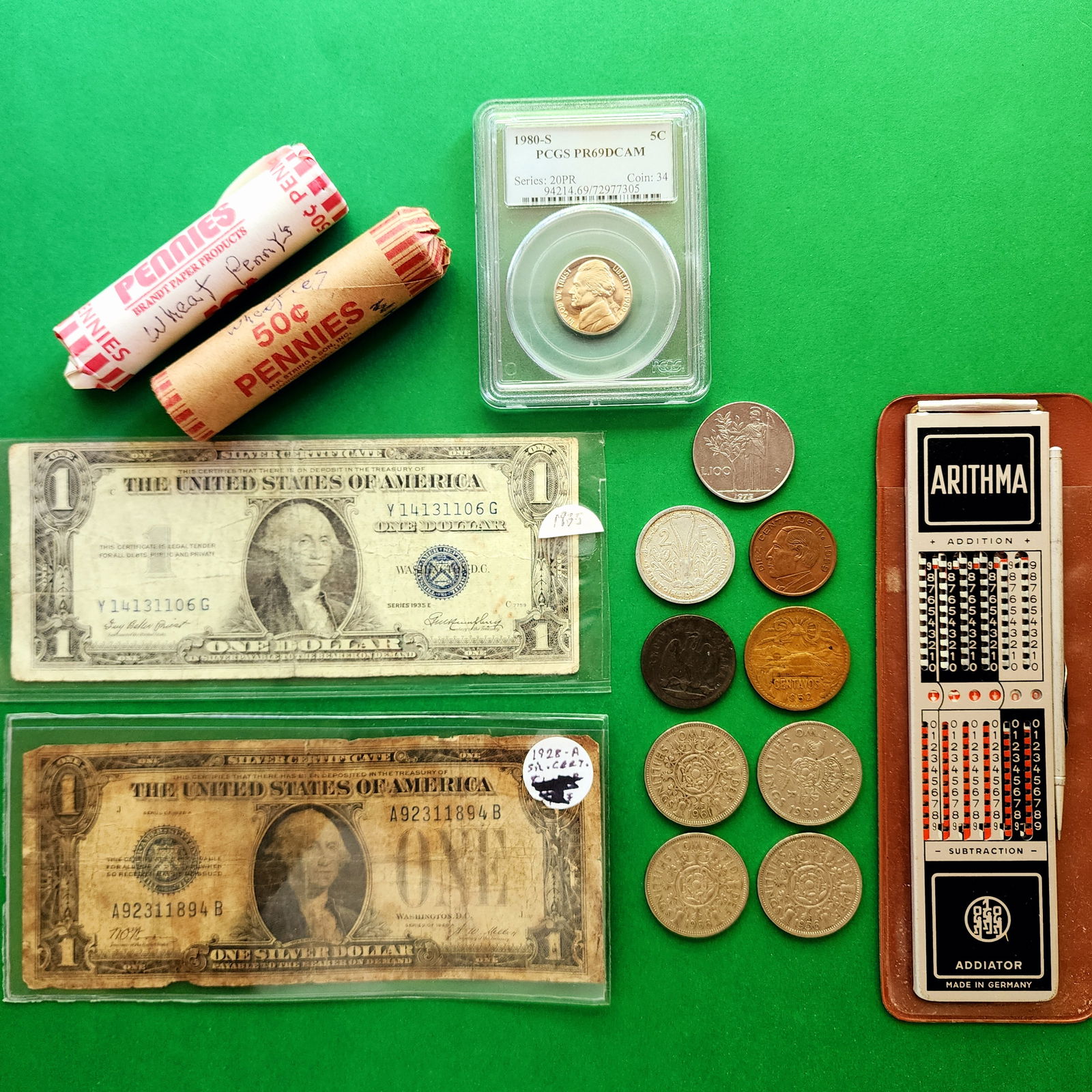 Coin & Note Collection Weat Pennies Rolls USA: Condition as per photos