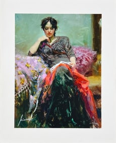 Pino Daeni Signed & Numbered Limited Ed. Giclee HER FAVORITE BOOK (Giuseppe Dangelico)