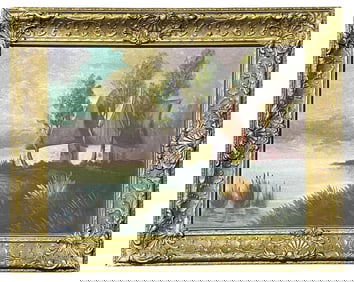 Vintage Landscape Oil Painting by Cornelis Broerse (Kees Broers)