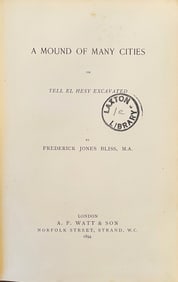 Antique First Edition of A Mound of Many Cities; or, Tell el Hesy Excavated by Frederick Jones Bliss