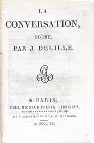 THE CONVERSATION by Jacques Delille - Antique Leather Book, OEUVRES DE JACQUES DELILLE (1812), Incl.