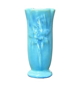 Van Briggle Ceramic Ming Blue Columbine Vase