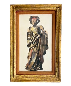 Vintage Portrait Watercolor Painting by David Paynes