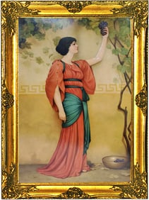 Antique English Portrait Oil Painting After John William Godward