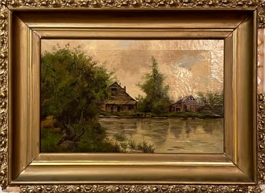 Antique Landscape Oil Painting