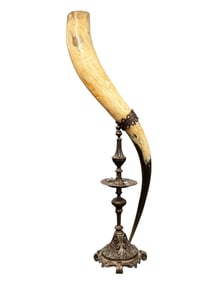 Exceptional Longhorn Bull Horn on Bronze Mount