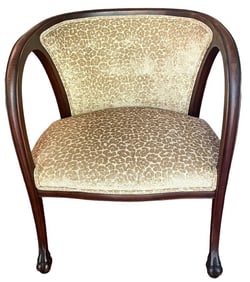 Antique Carved Mahogany Fauteuil Style Armchair