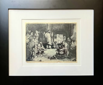 Rembrandt, Christ Preaching ('La Petite Tombe') Drypoint Etching