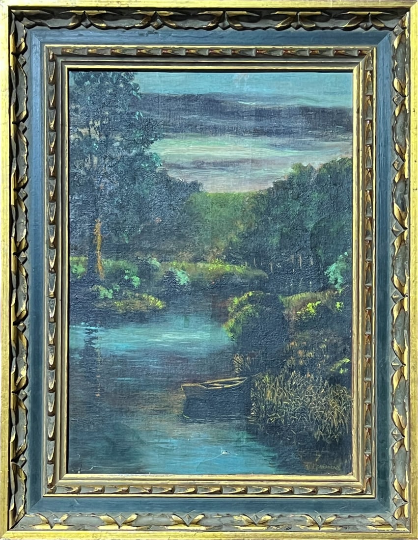 Antique British Landscape Oil Painting by Thomas Courtney Moorshead (1 of 2)