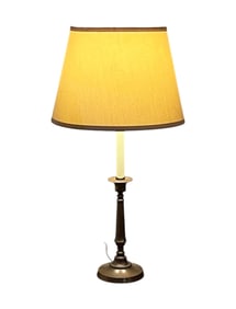 Antique Bronze Candle Holder Converted to Lamp / Electric.