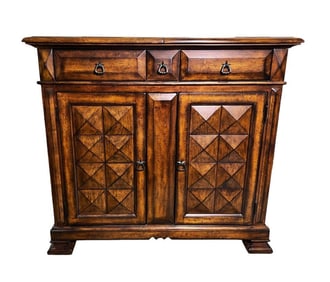 Spanish Baroque Footed Carved Walnut Tuscan Credenza, Buffet, Server
