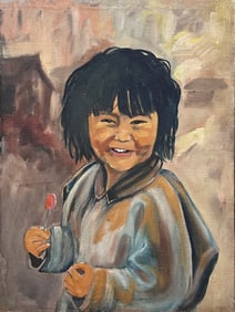 Portrait Painting of Asian Child