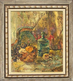 Vintage Impasto Still Life Oil Panting by Edward Paley
