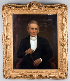 Antique Nashville, TN Founder Dr. Felix Robertson Portrait Oil Painting Attr. Washington Bogart