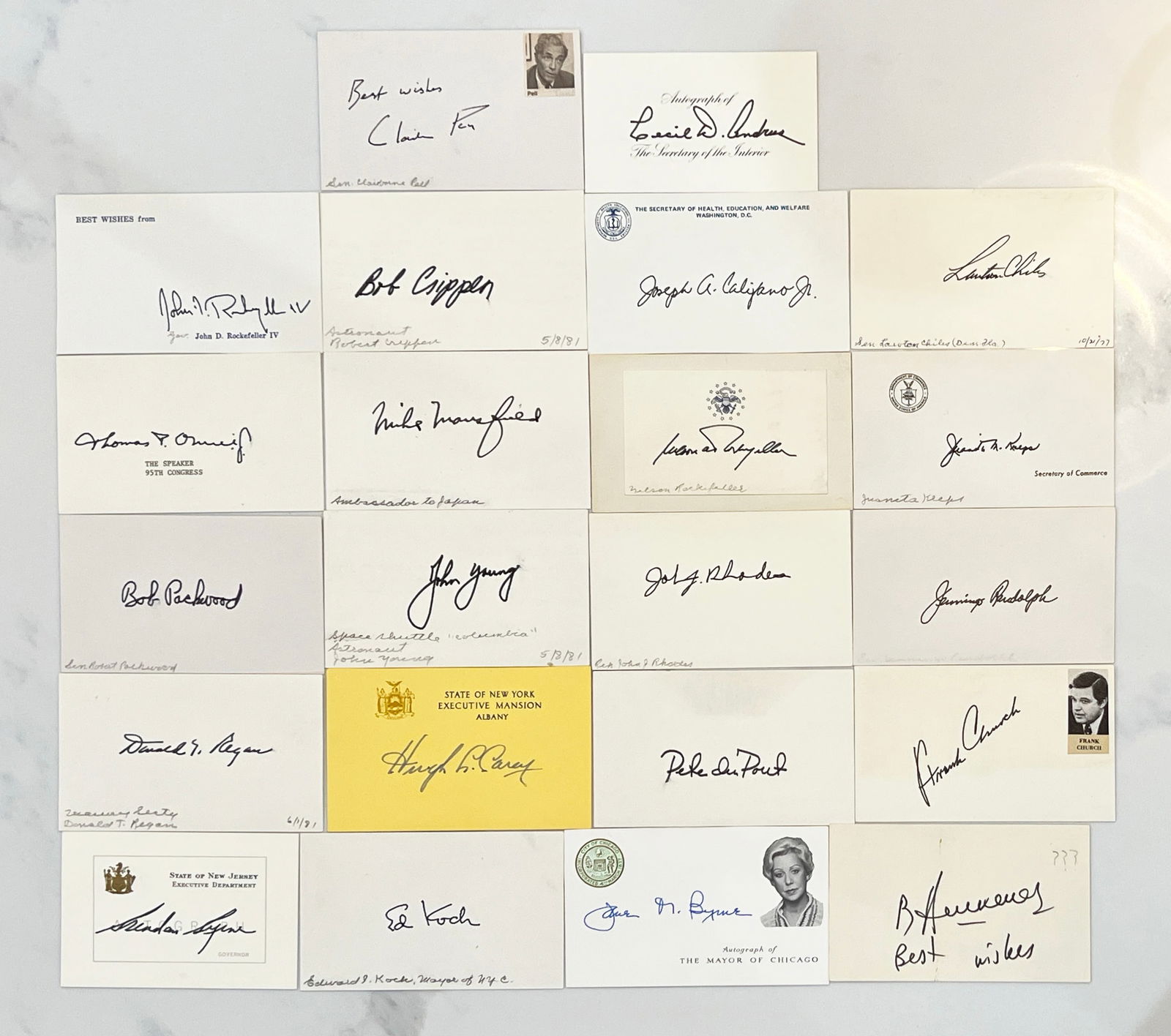 Lot of 22 Signatures of Important Politicians and Historical Figures (1 of 1)