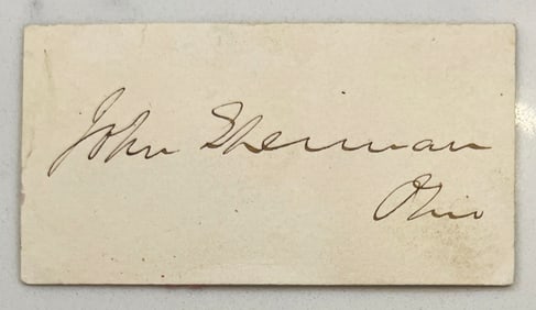 Important Civil War Era Autograph Signature of Senator John Sherman