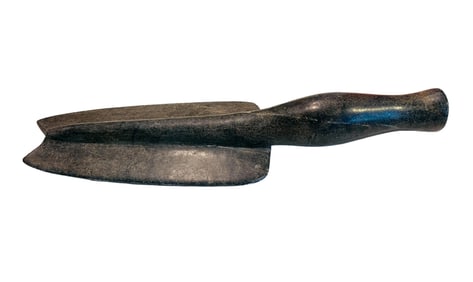 Rare Prehistoric Native American Obtuse Angle Platform Stem Pipe - aka Spade or Trowel Pipe