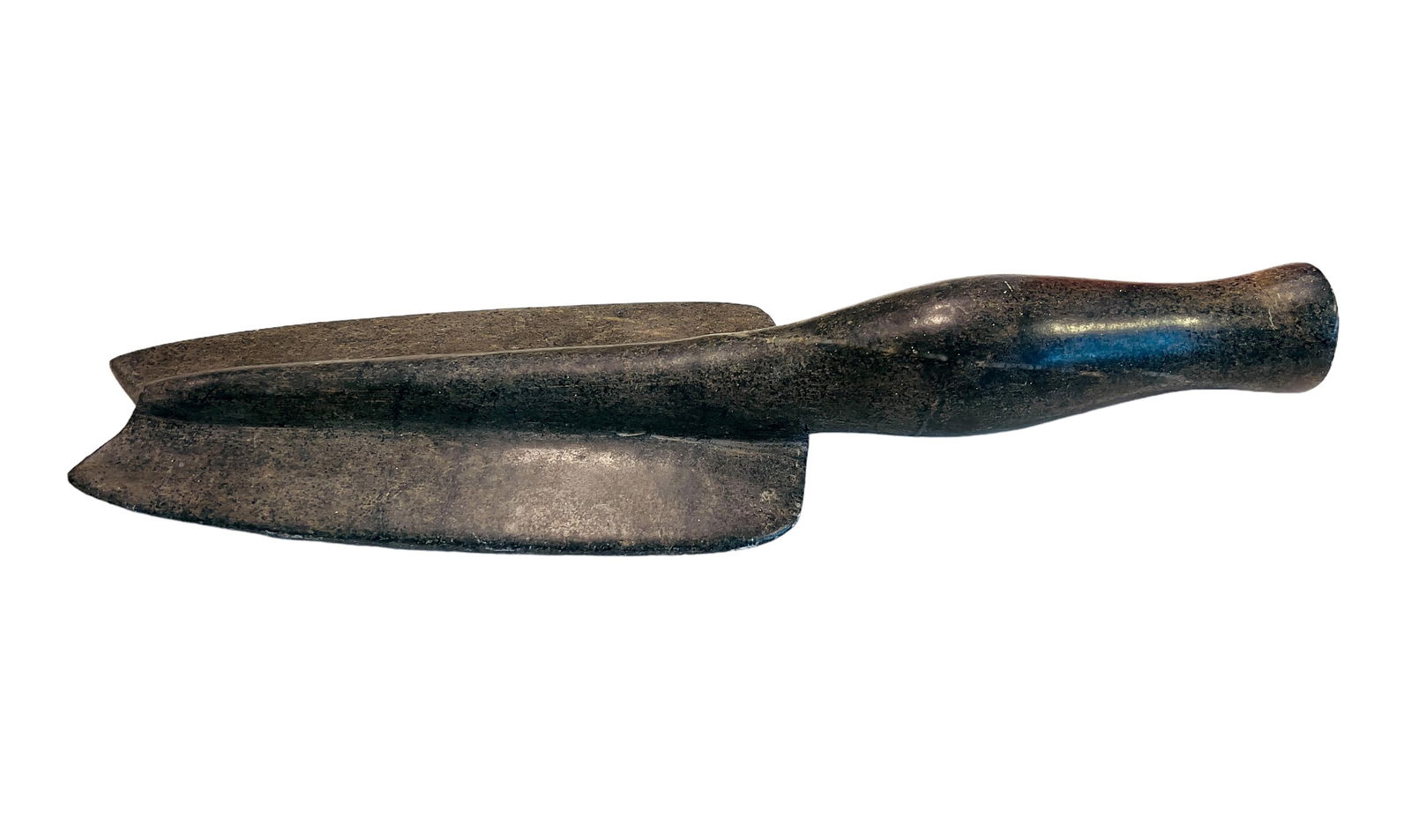 Rare Prehistoric Native American Obtuse Angle Platform Stem Pipe - aka Spade or Trowel Pipe (1 of 6)