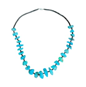 Vintage Navajo Natural Turquoise Nugget Necklace
