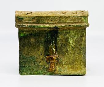 Chinese Green Glazed Funerary Tomb Model of a Chest, Ming Dynasty or Earlier