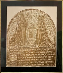 Brass Rubbing of Famed 17th c. English Monument of John and Mary Rixman
