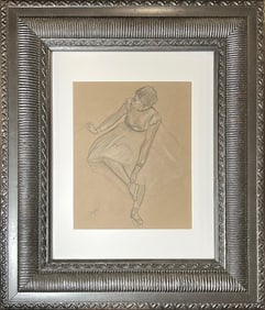 DANCER ADJUSTING HER SLIPPER Graphite Study / Sketch / Drawing After Edgar Degas
