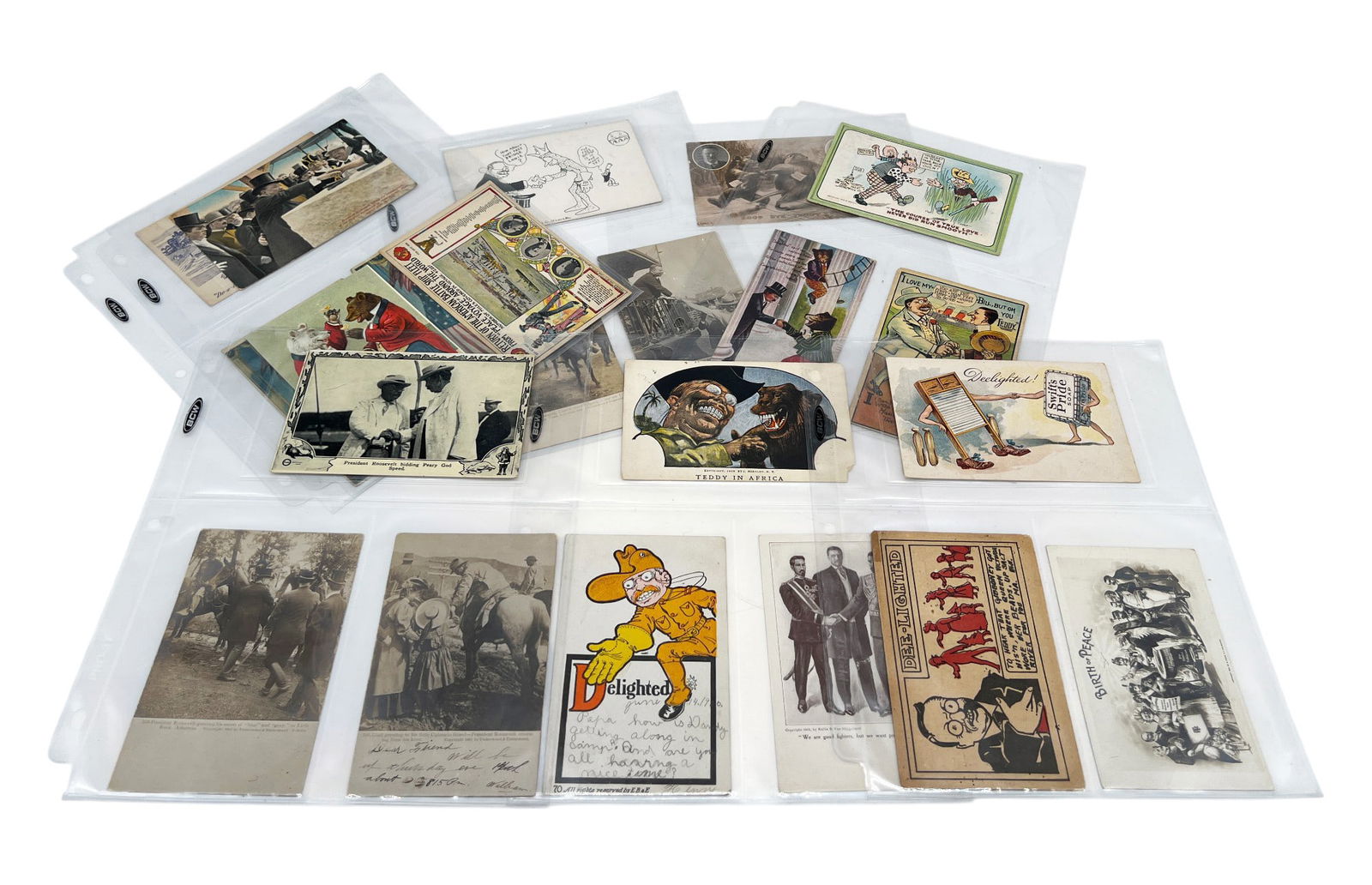 Collection of 22 Rare Antique Theodore Roosevelt Postcards (1 of 1)