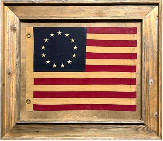 Patriotic Betsy Ross Flag Framed Display