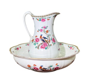 Antique Frederick Winkle & Co Ceramic Basin & Pitcher