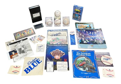 Large Collection of Rare LA Dodgers Baseball Memorabilia