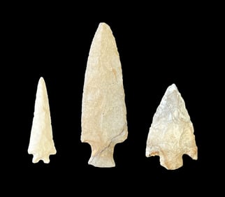 Lot of 3 Flaked Stone East Arkansas Arrowheads