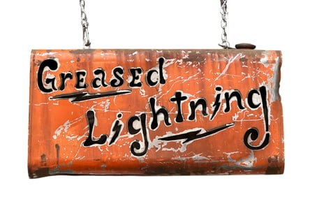 Greased Lightening Handcrafted Recycled Metal Art Sculpture