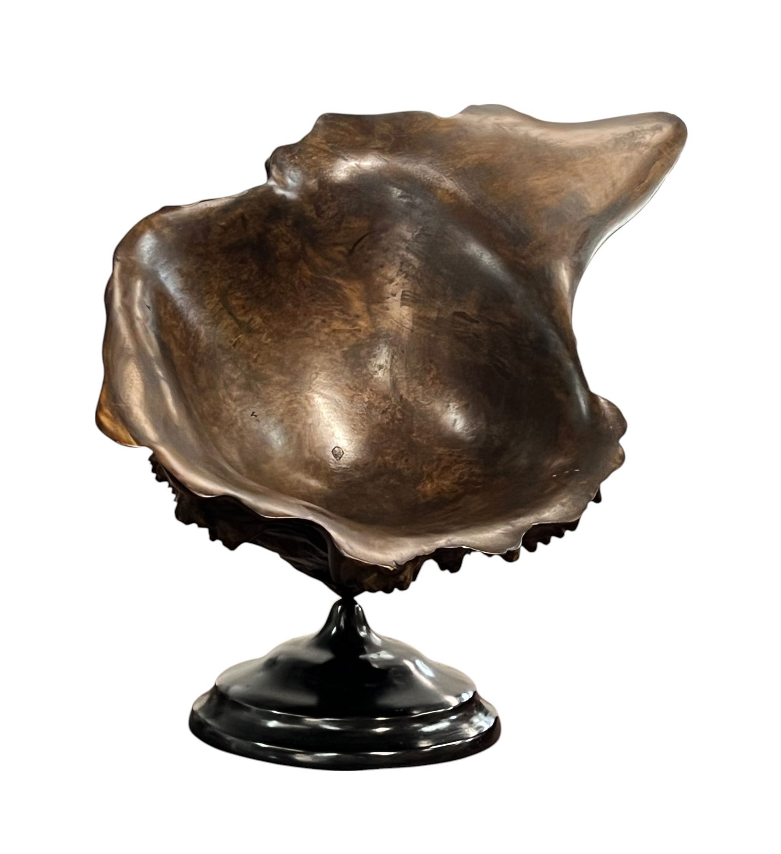 Large Turned & Carved Burl Wood Bowl Sculpture (1 of 5)