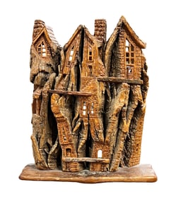 Large Hand Carved Wooden Sculpture by Gary McDonald