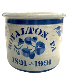 Royalton Pottery Salt-Glazed Stoneware Crock – Commemorative 1891–1991