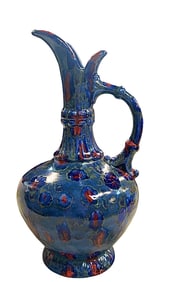 Vibrant Mid-Century Style Ceramic Pitcher – Signed by Ada Ferguson